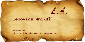 Lebovics Anikó névjegykártya
